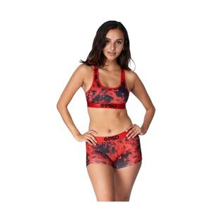 PSD Women's Vibrant Red and Black Sports Bra and boxers set